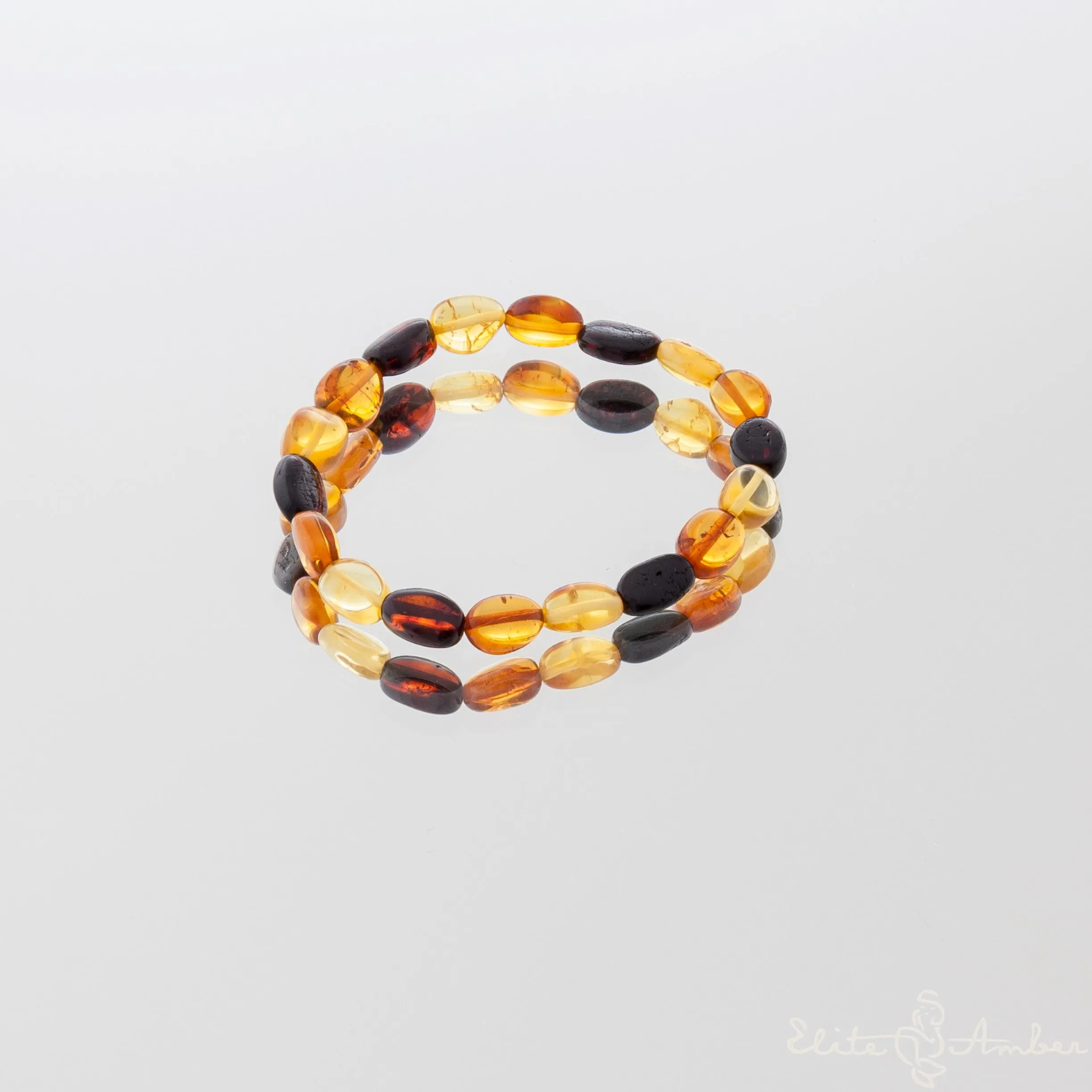 Amber bracelet "Multi color amber pebbles"