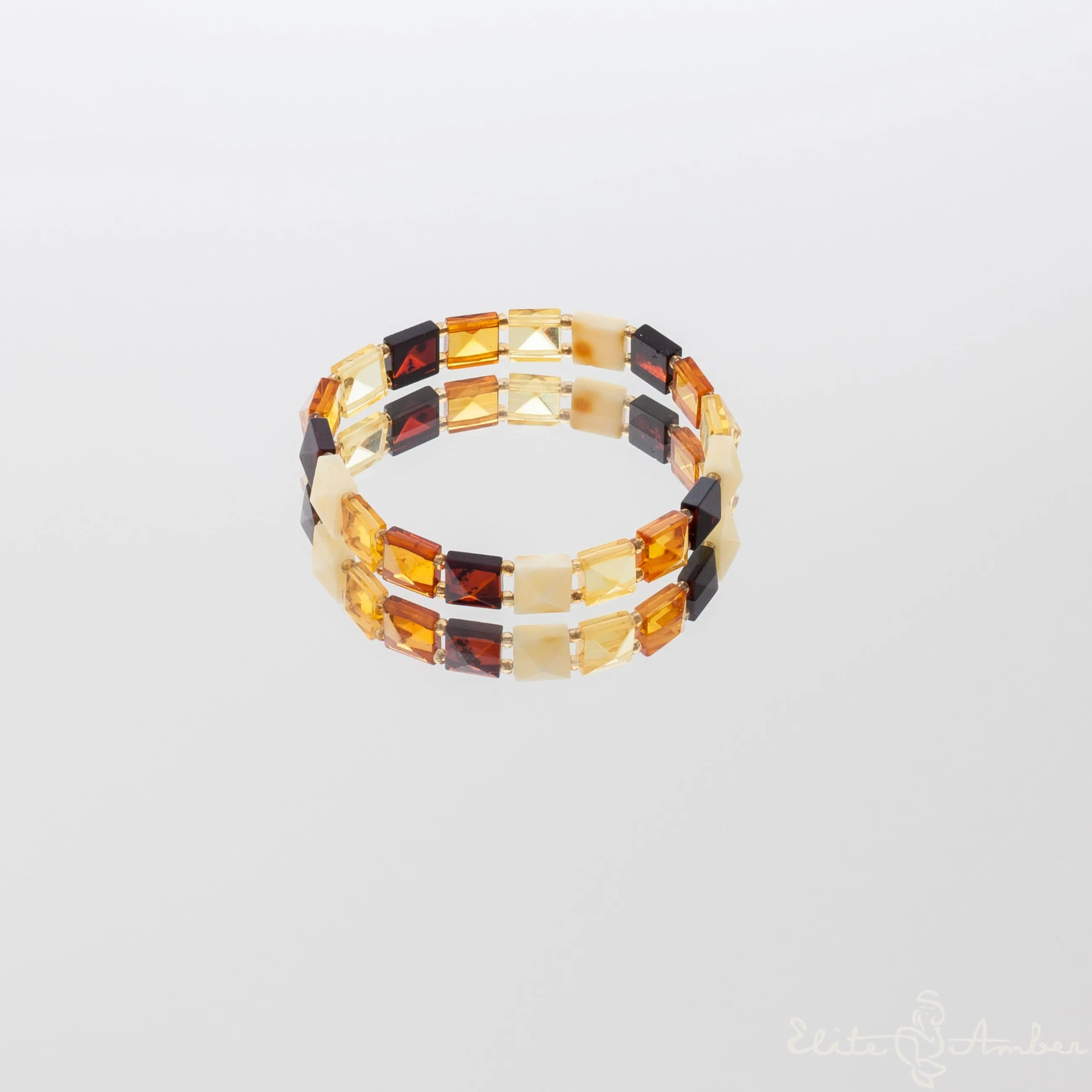 Amber bracelet "White pyramid"