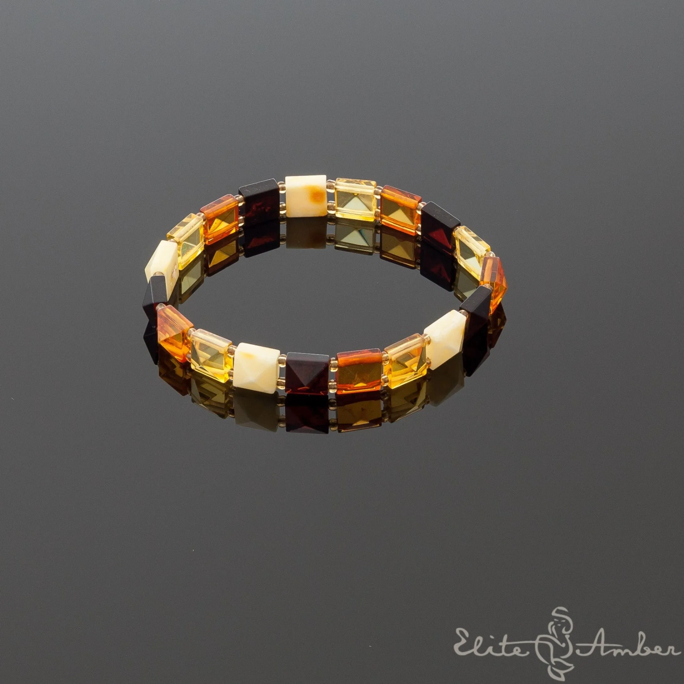 Amber bracelet "White pyramid"