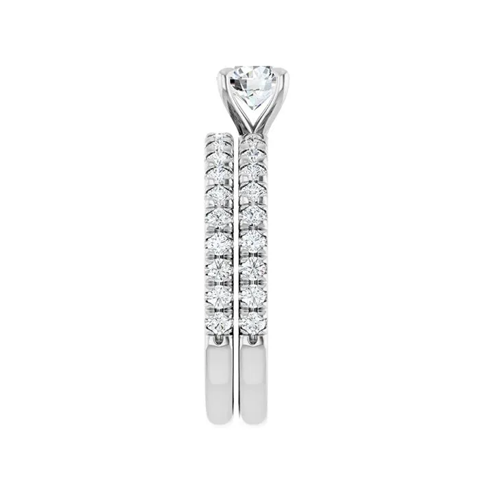 AMELIA Platinum Round Lab Grown Diamond French-Set Engagement Ring