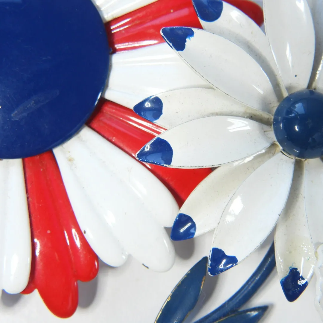 Americana Vintage Enamel Flower Brooches