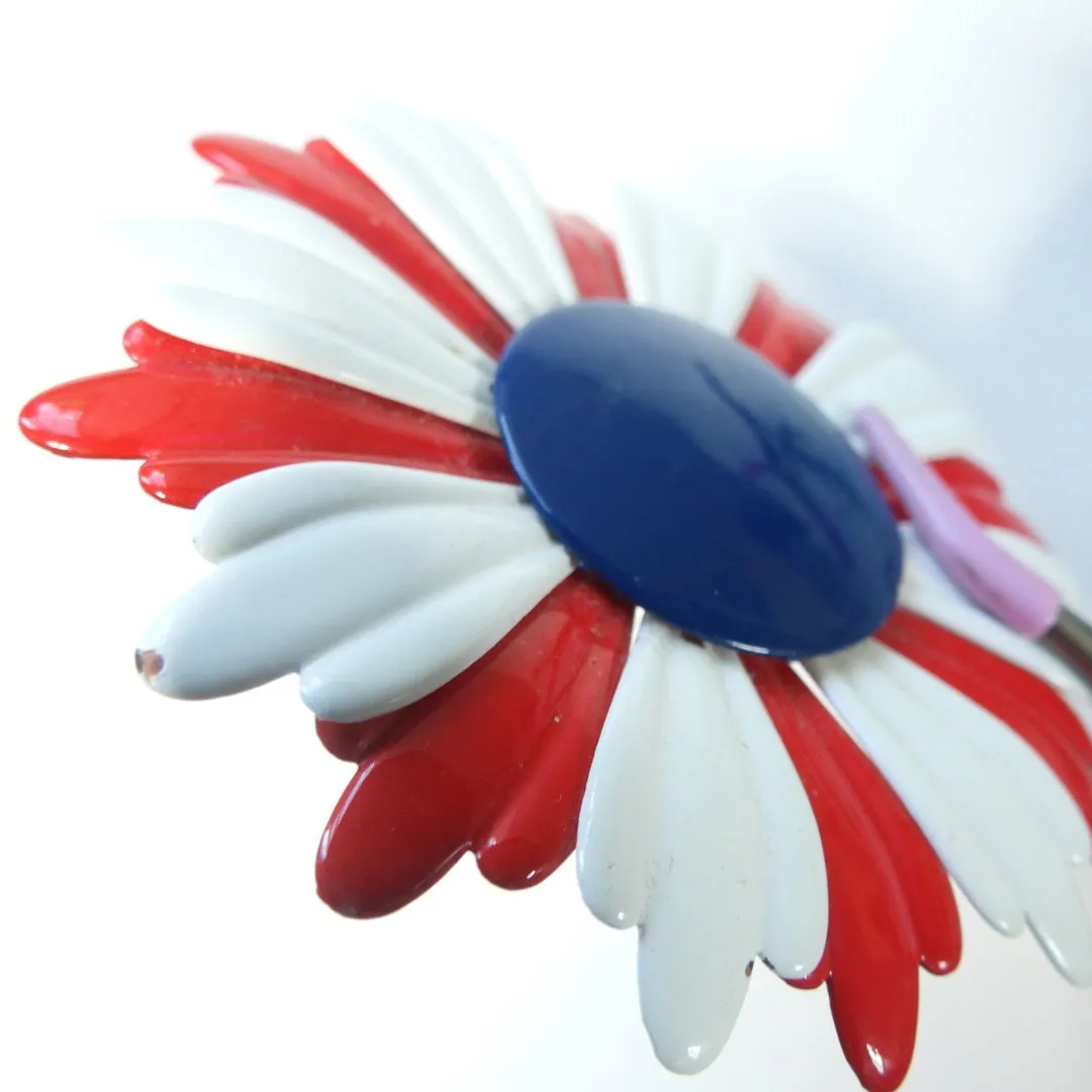 Americana Vintage Enamel Flower Brooches