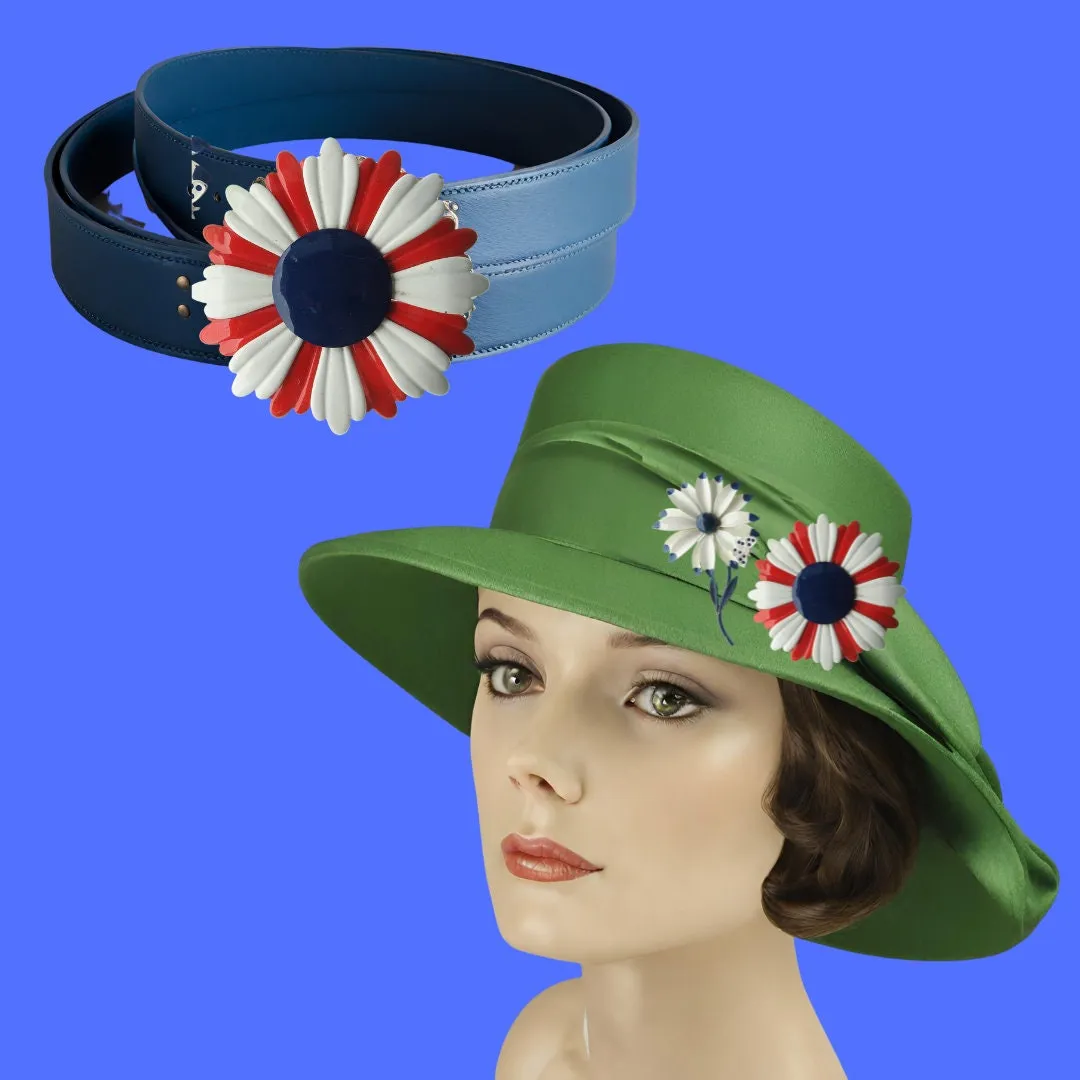 Americana Vintage Enamel Flower Brooches