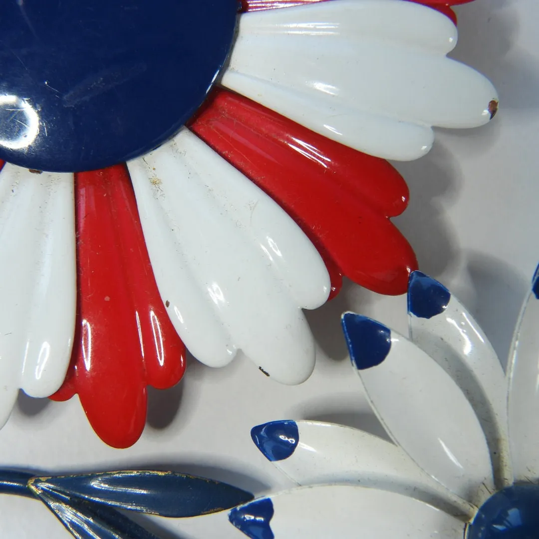 Americana Vintage Enamel Flower Brooches