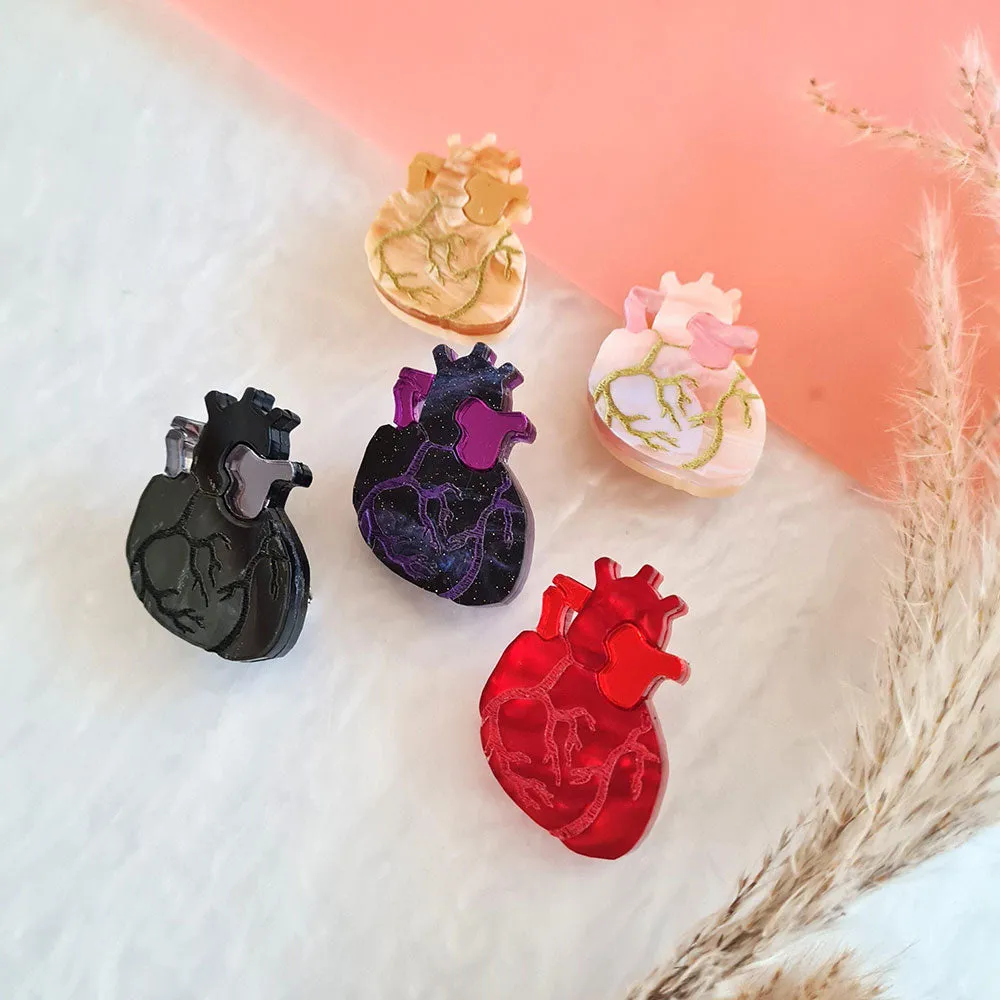 Anatomical Heart Pin Brooch - Five Colours by Cherryloco Jewellery