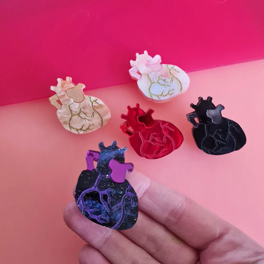 Anatomical Heart Pin Brooch - Five Colours by Cherryloco Jewellery