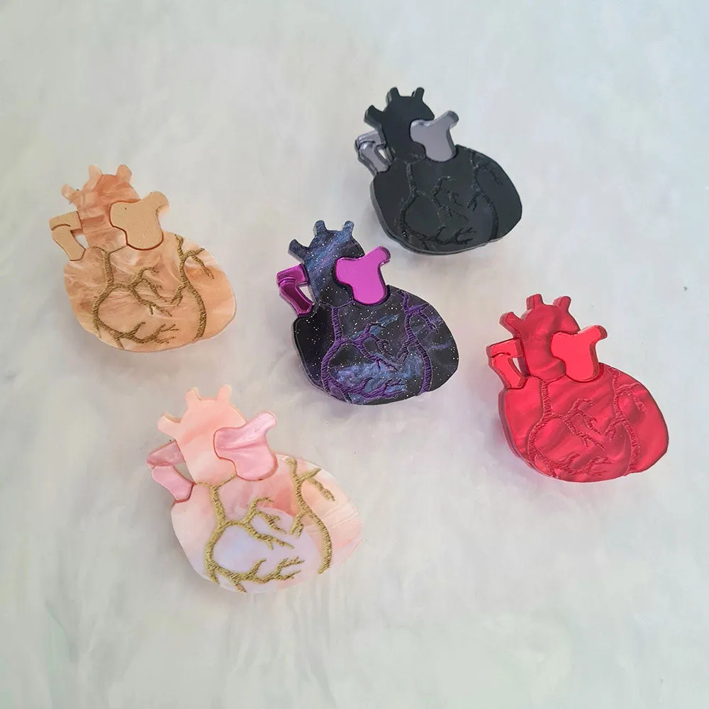 Anatomical Heart Pin Brooch - Five Colours by Cherryloco Jewellery