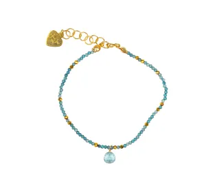 Apatite and Aquamarine Delicate Bracelet