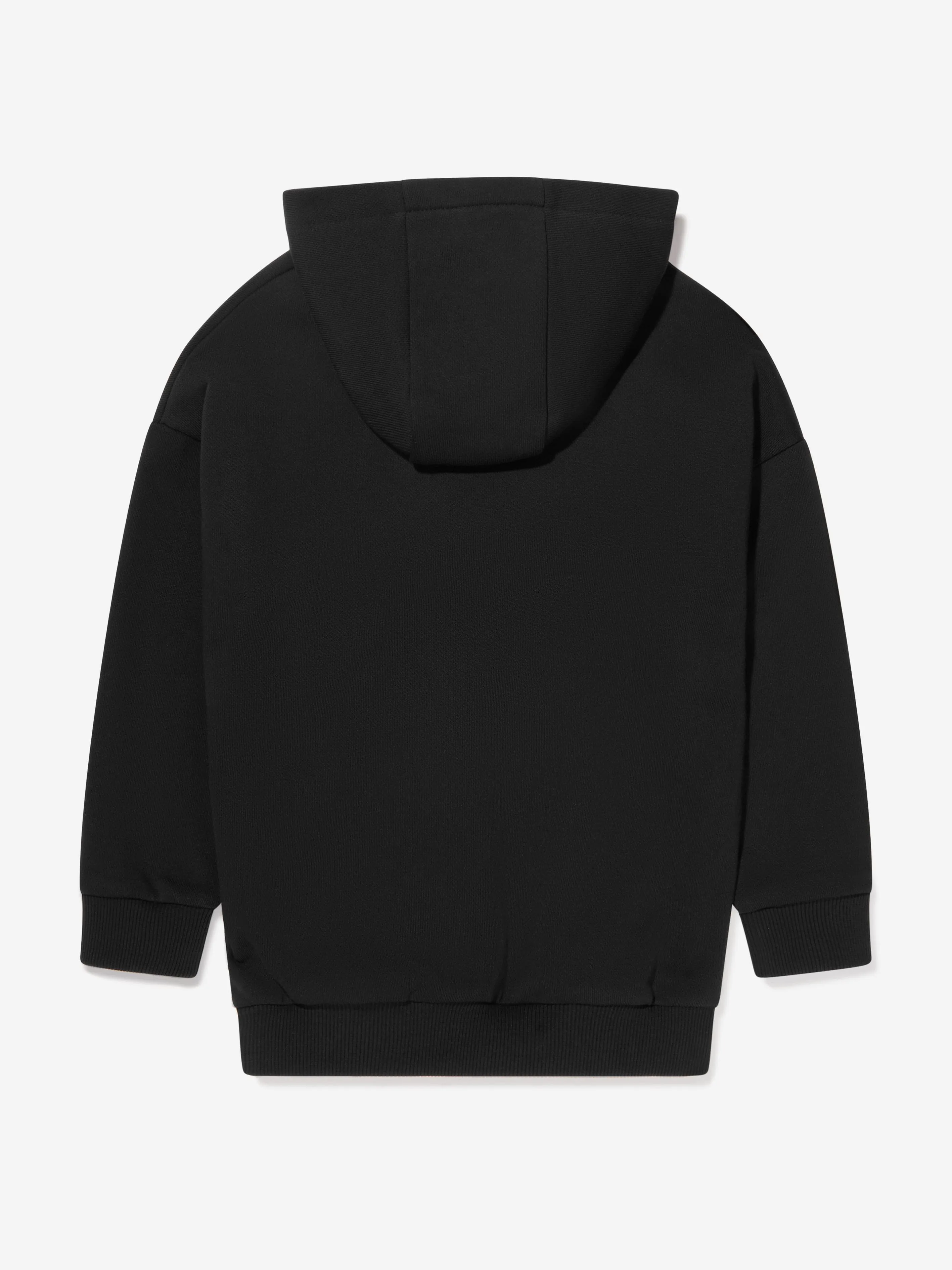 Balmain Boys Graphic Print Hoodie in Black