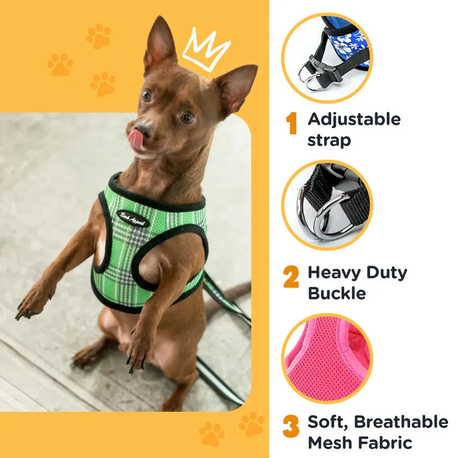 Bark Appeal Mesh Step-In Harnesses (Plaid or Camo)