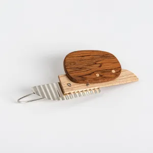 Bauhaus Wood and Eco Silver Brooch Pin - #2