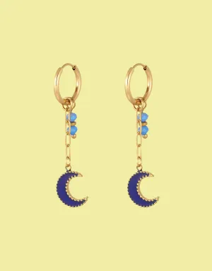 Beads and moons earrings