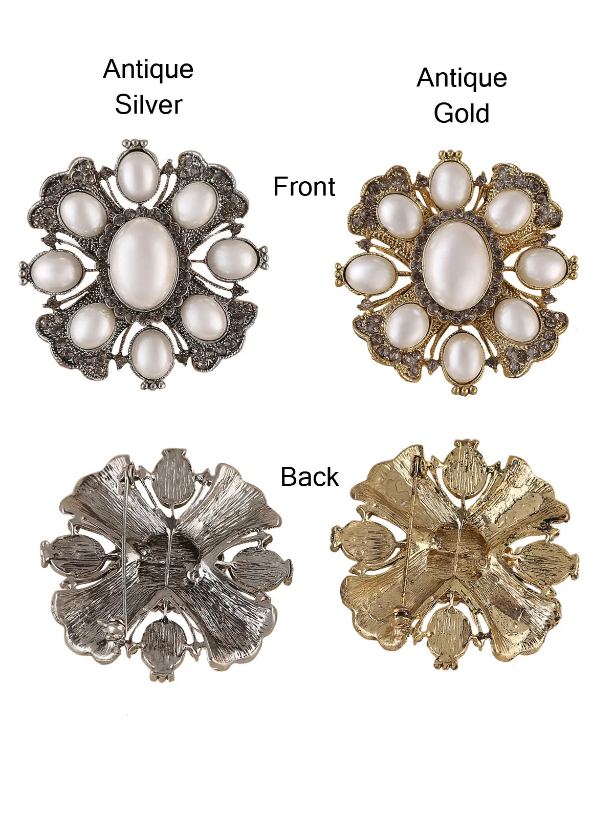 Beautiful Vintage Diamond & Pearl Brooch Pin