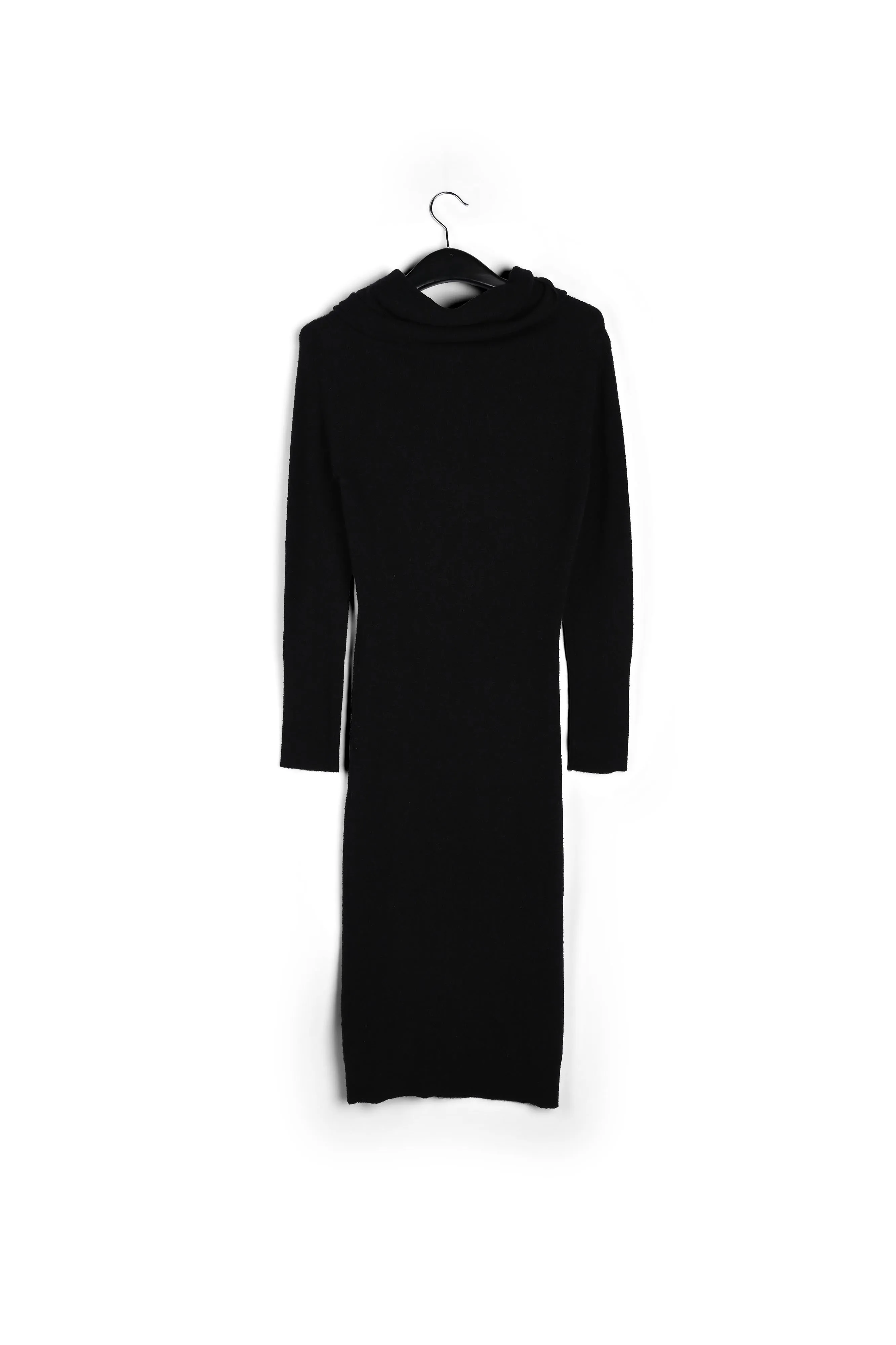 Black off-the-shoulder knit dress