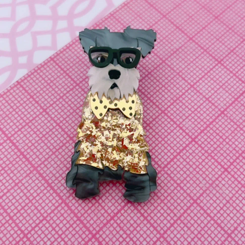 Bling Hound : Schnauzer Brooch