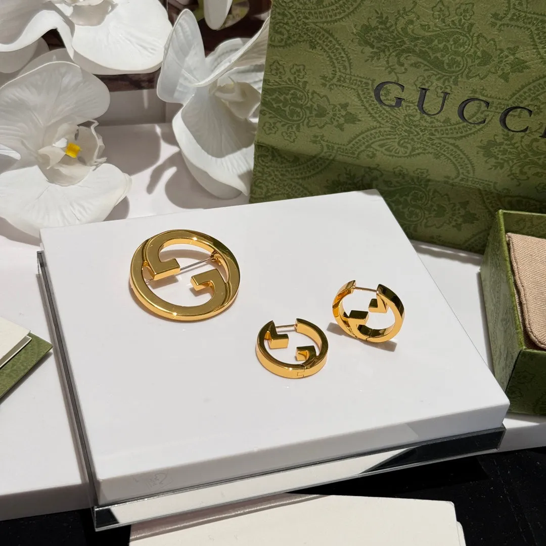 Blondie Light Gold Series Ring Gold Earrings EHC140
