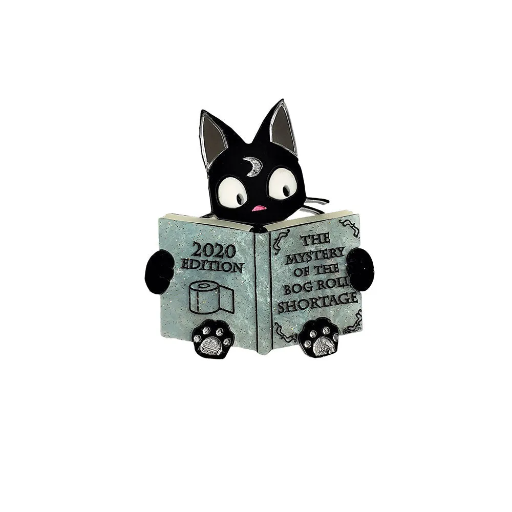 Bog Roll Shortage Book Cat Brooch by Cherryloco Jewellery