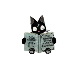 Bog Roll Shortage Book Cat Brooch by Cherryloco Jewellery
