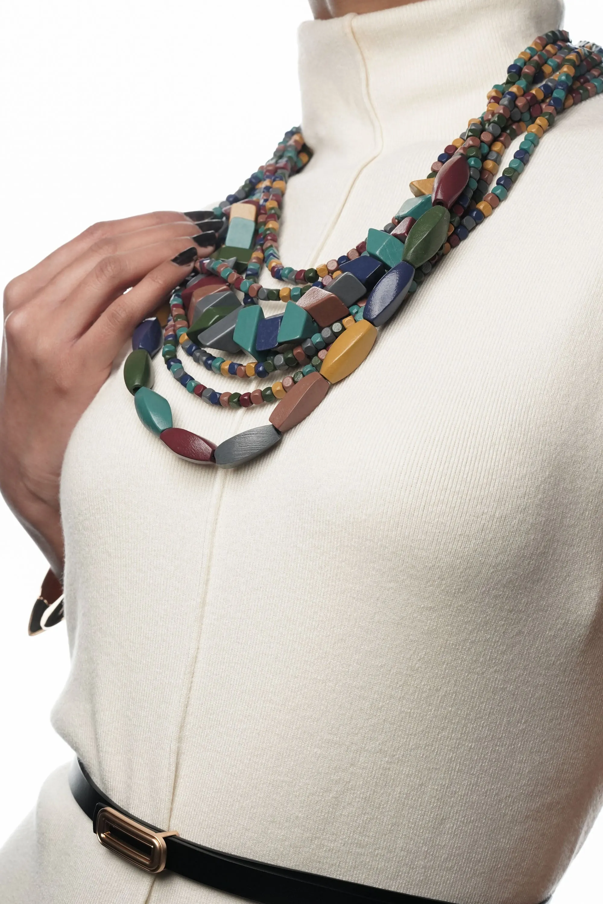 Boho Chunky Beaded Multicolor Necklace