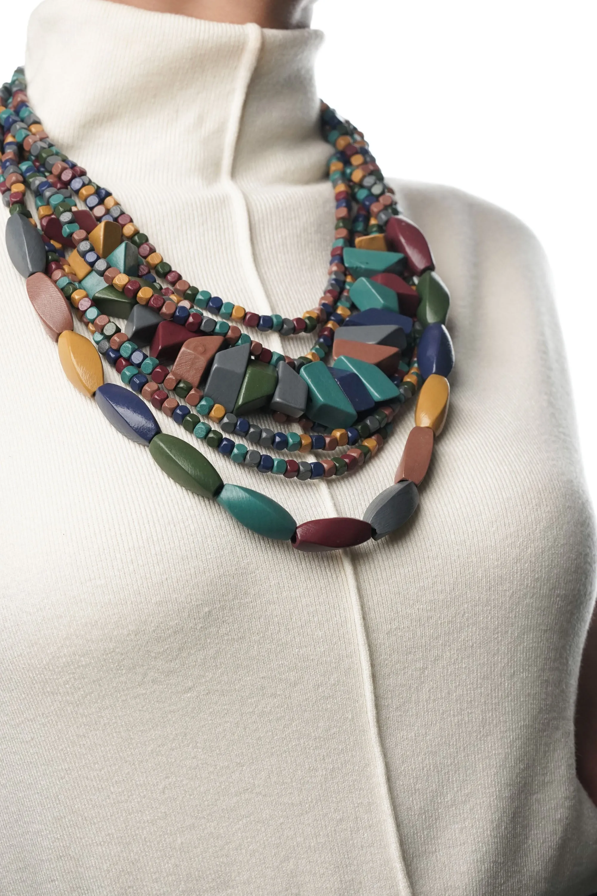 Boho Chunky Beaded Multicolor Necklace