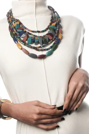 Boho Chunky Beaded Multicolor Necklace