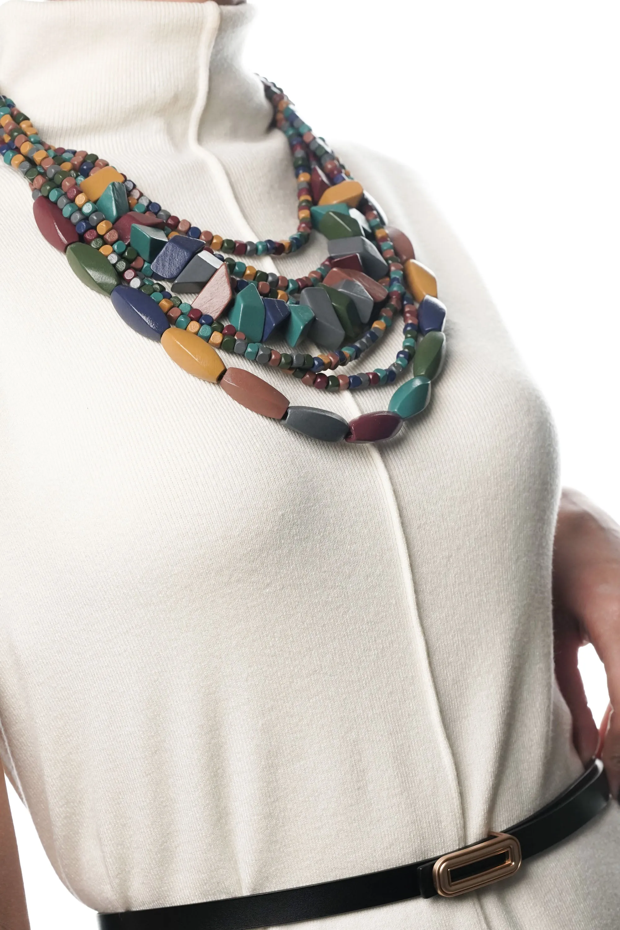 Boho Chunky Beaded Multicolor Necklace
