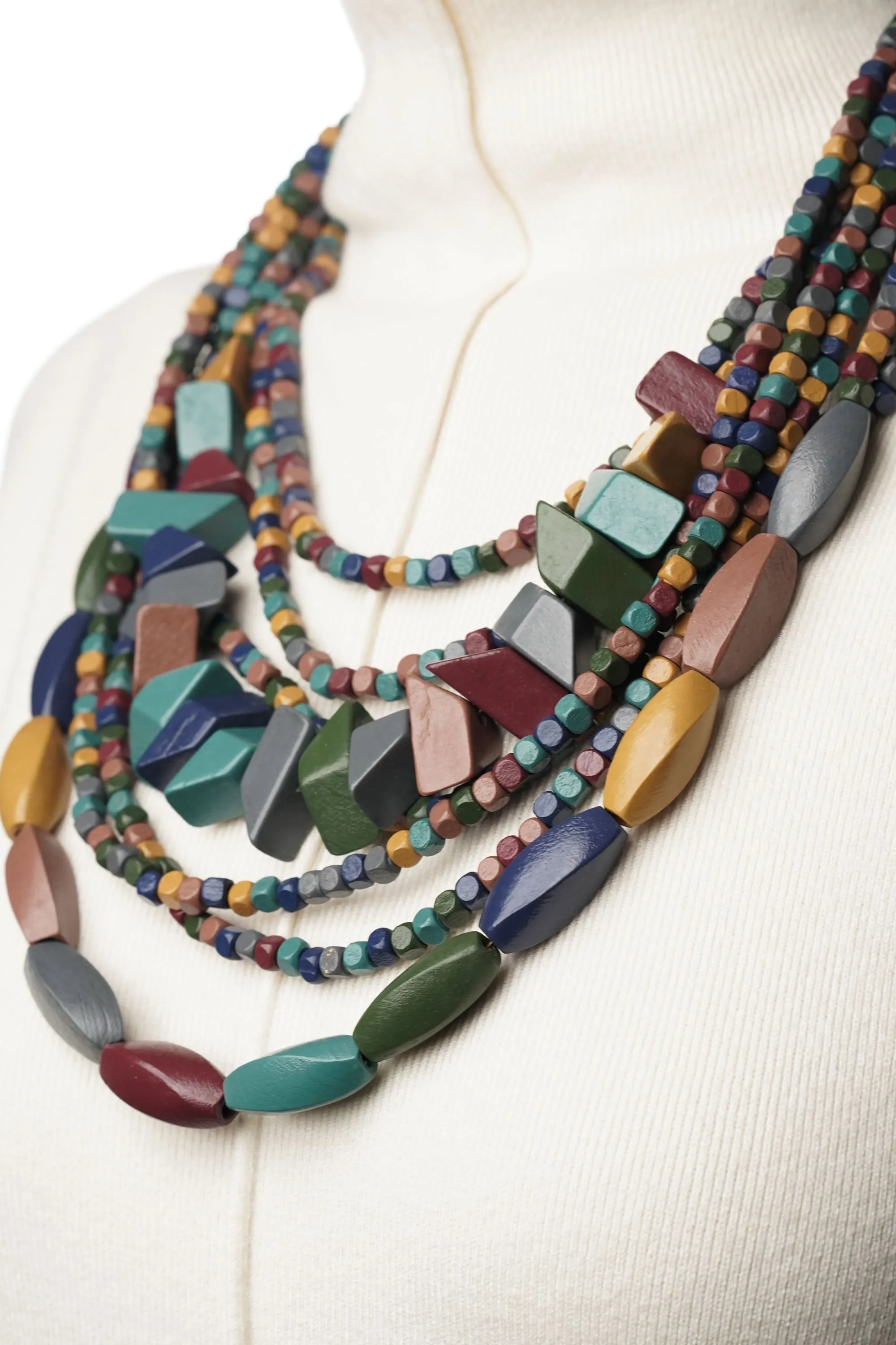 Boho Chunky Beaded Multicolor Necklace