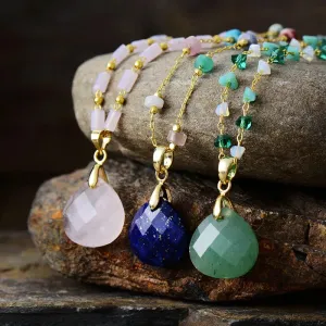 Boho Necklace - Crystal Aesthetic Beads Choker Necklaces