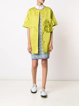Bow appliqué oversized jacket