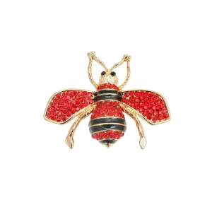 Buzz with Style: Red Bee Brooch and Lapel Pin - The Perfect Accessory!