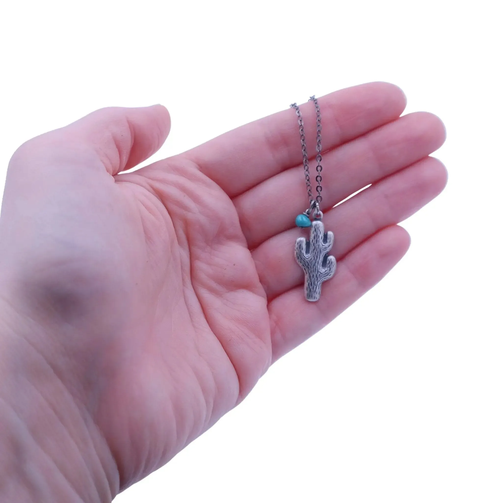 Cactus Necklace with Turquoise