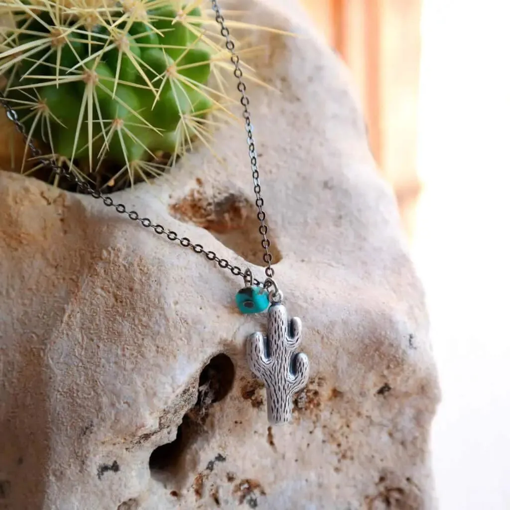 Cactus Necklace with Turquoise