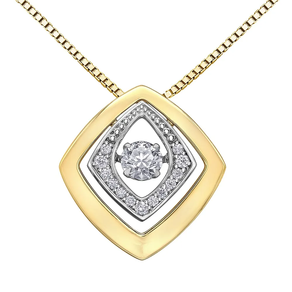 Canadian Diamond Pulse Pendant in Two-Tone Gold
