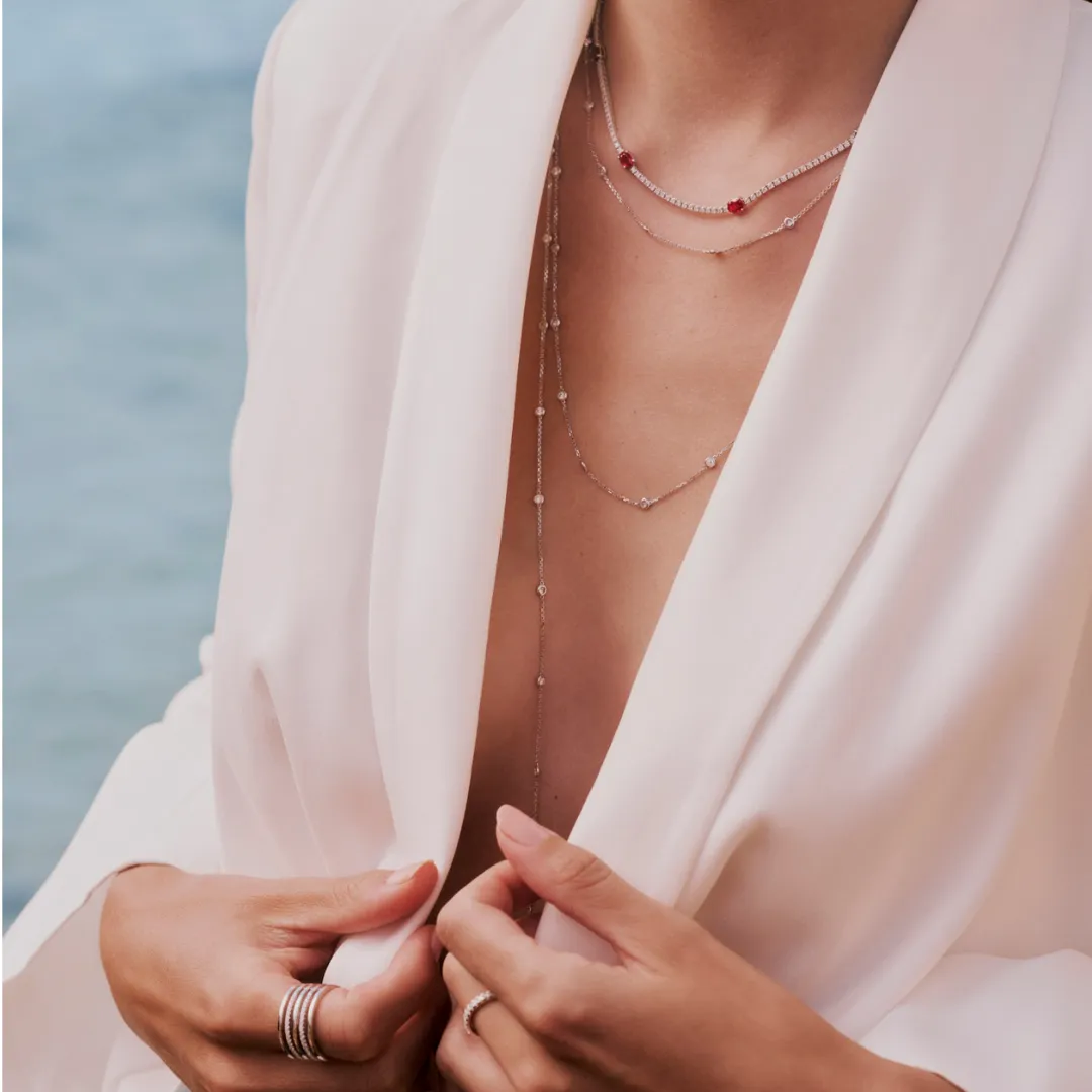 Capri Dreaming® Dot Chain 0.30CT Necklace | White Gold