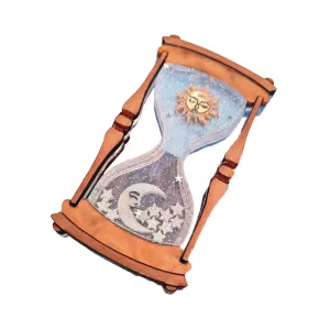 Celestial Sun And Moon Hourglass Brooch by Cherryloco
