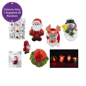 Christmas Flashing Brooch Santa Reindeer Snowman Assorted