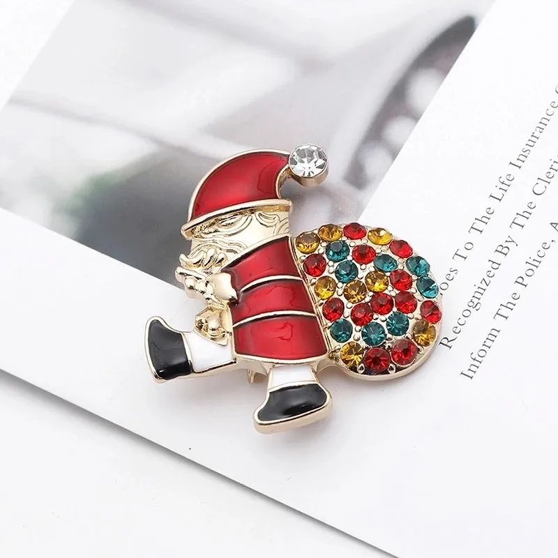 Christmas Santa Claus Pet Dog Alloy Cowboy Brooch Wholesale