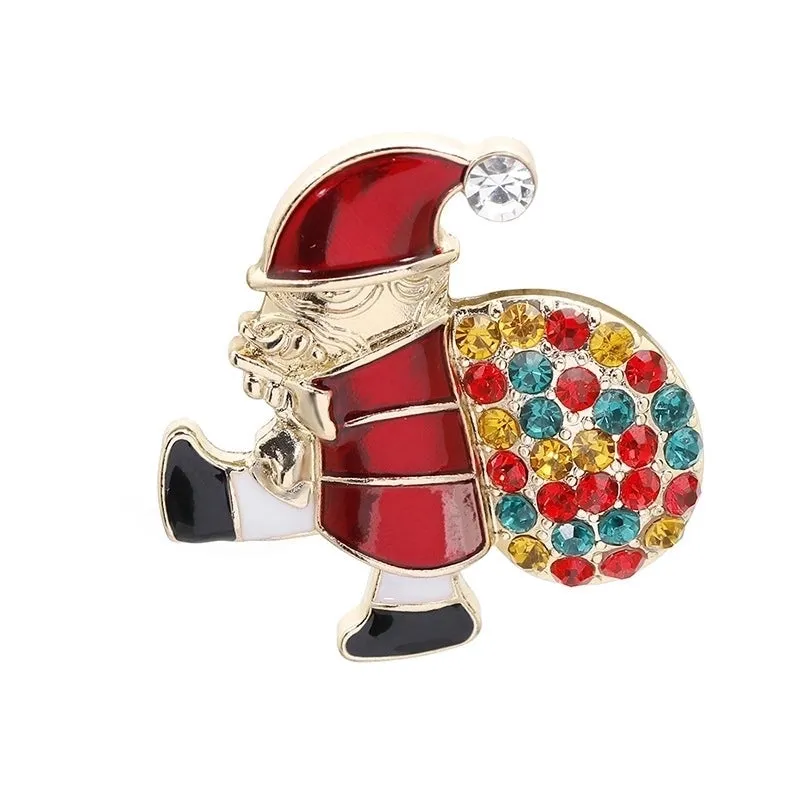 Christmas Santa Claus Pet Dog Alloy Cowboy Brooch Wholesale
