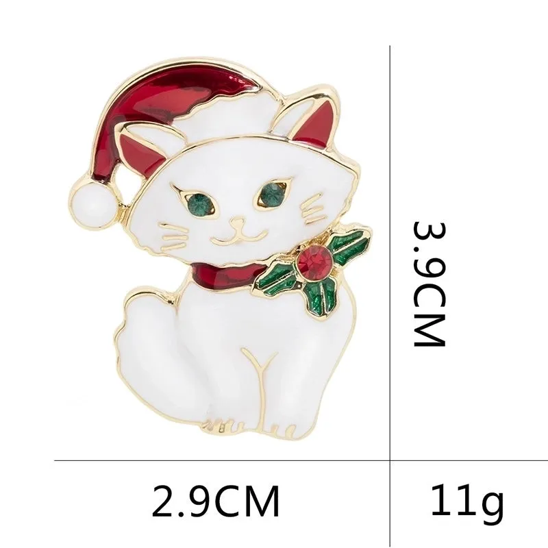 Christmas Series Cute Cat Brooch