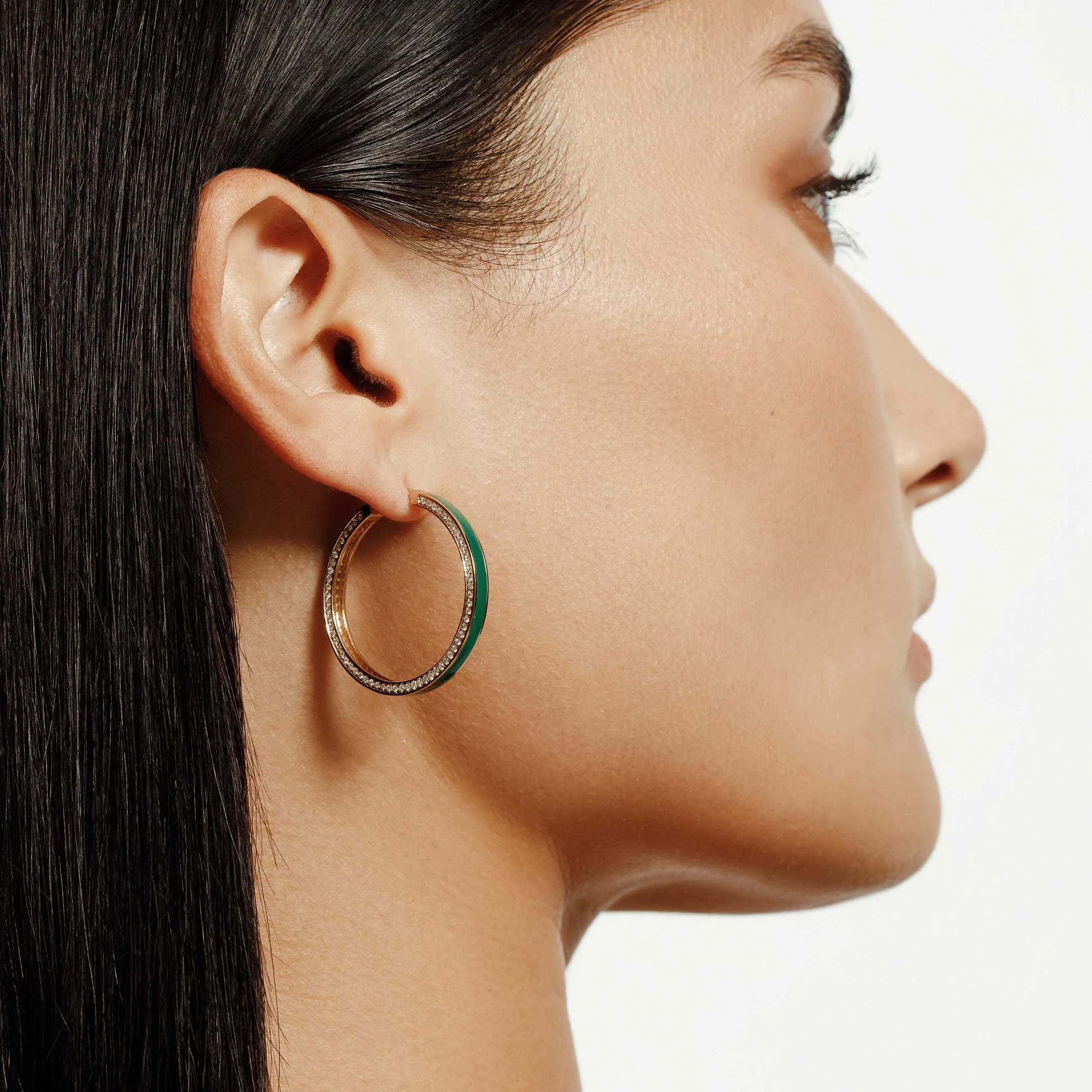 Chroma Pavé Edge Hoop Earrings