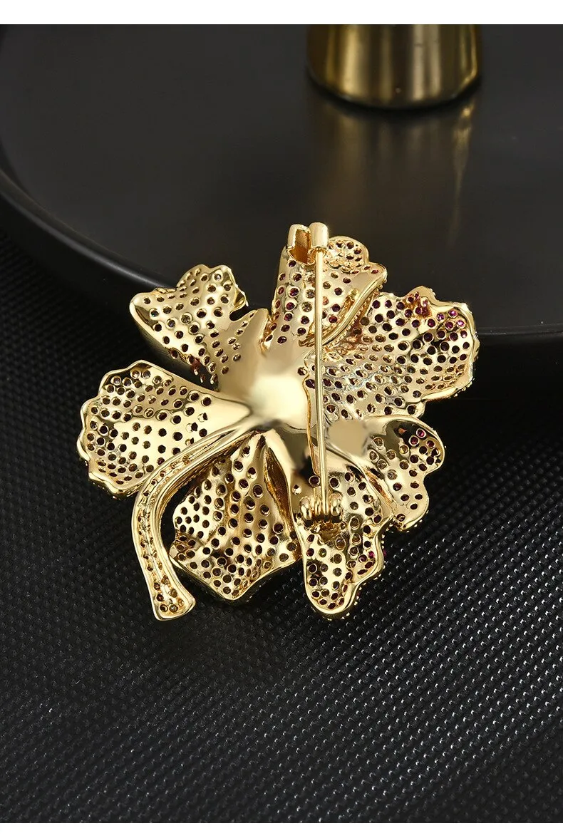 Colorful Flower Brooch Inlaid With Shiny Heavy Industry Corsage Coat Dress