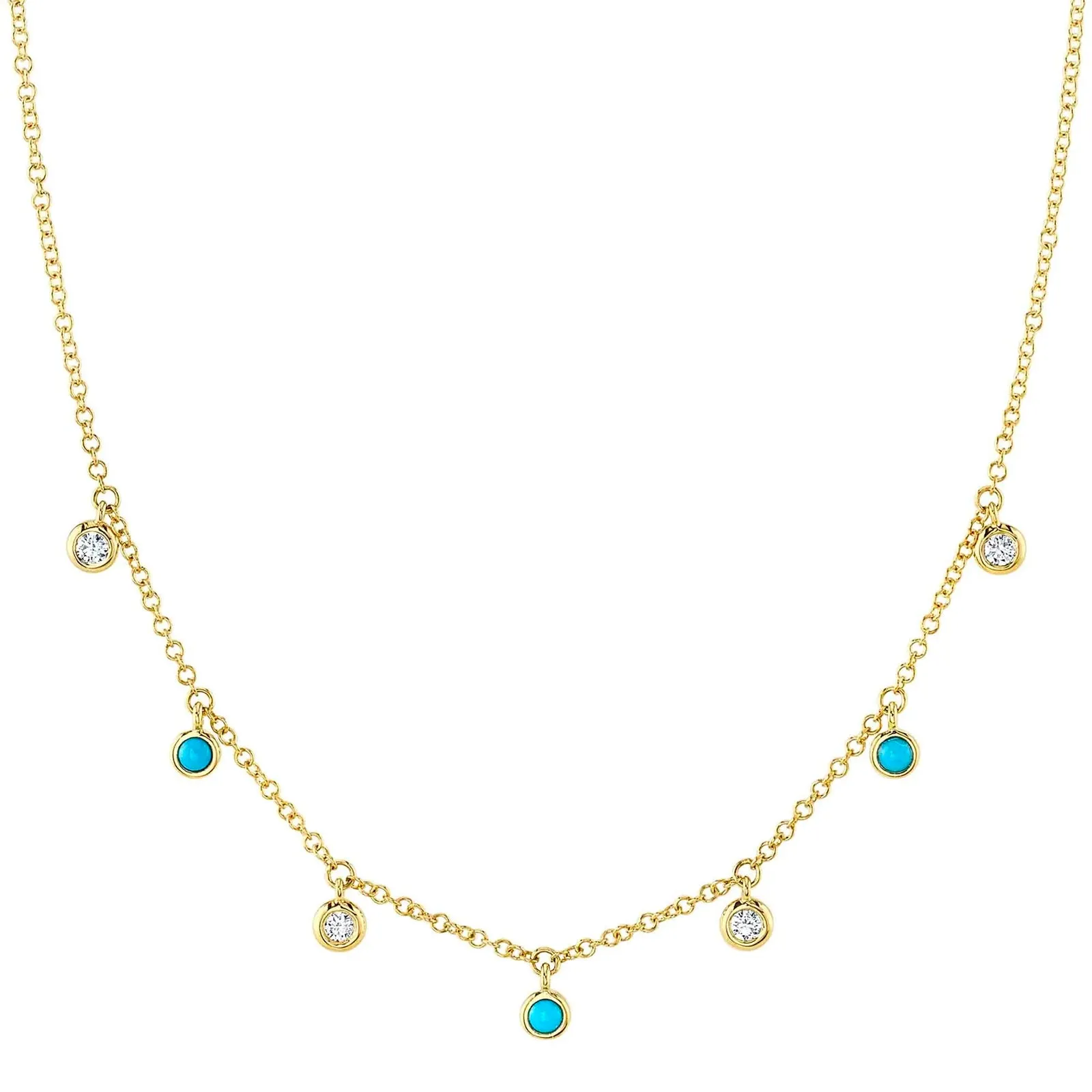 Composite Turquoise and Diamond Necklace