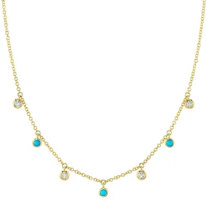 Composite Turquoise and Diamond Necklace