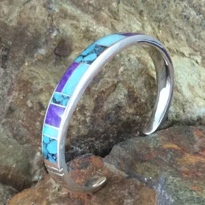 David Rosales Shalako Inlaid Sterling Silver Cuff Bracelet