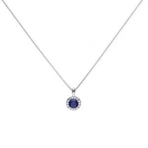 Diamonfire Silver White Zirconia Blue Pendant P4626