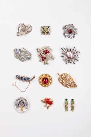 Diverse Vintage Brooches, Various Models, Made in 1960