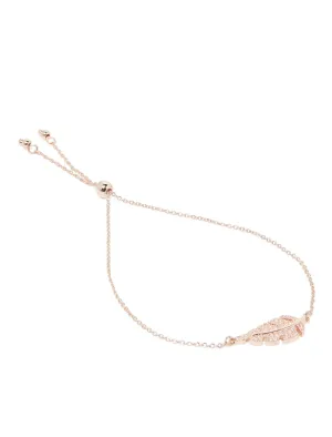 Emma Cubic Zirconia Delicate Leaf Adjustable Bracelet