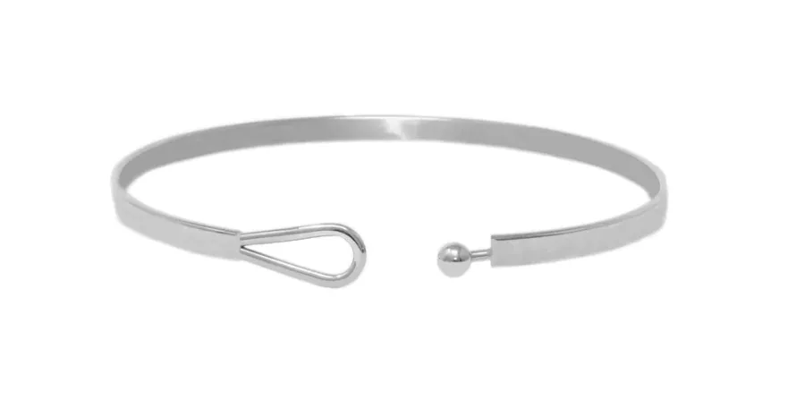 Faith- Silver Thin Hook Bracelet