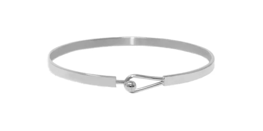 Faith- Silver Thin Hook Bracelet