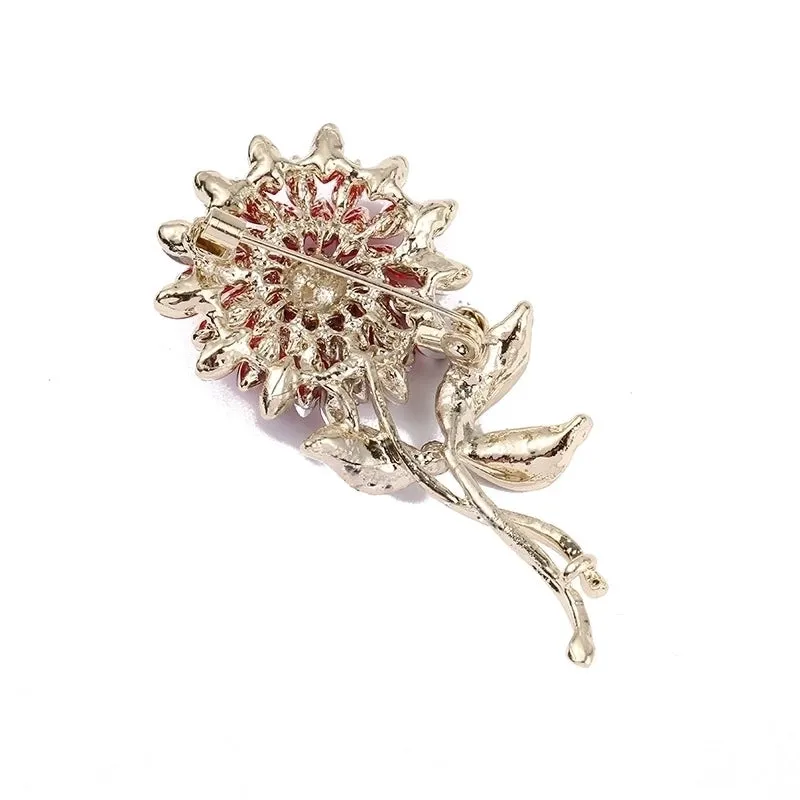 Fashion Pin Flower Crystal Women'S Brooches